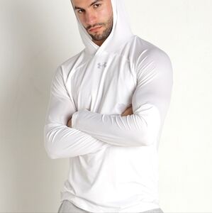 UNDER ARMOUR TEAM KNOCKOUT LONG SLEEVE THIN WHITE HOODIE, XL